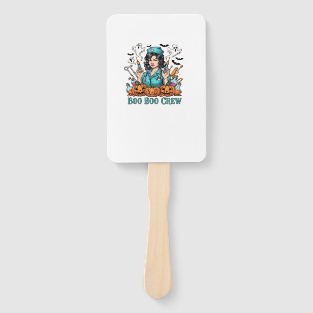 Boo Boo Crew Halloween Nurse with Syringes and Pum Hand Fan (Front)