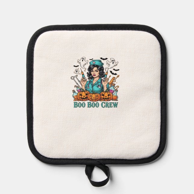 Boo Boo Crew Halloween Nurse with Syringes and Pum Pot Holder (Front)