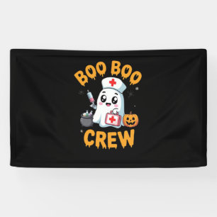 Boo Boo Crew Nurse Cute Ghost Halloween Nursing Es Banner