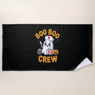 Boo Boo Crew Nurse Cute Ghost Halloween Nursing Es Beach Towel