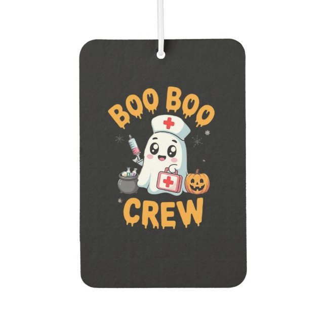 Boo Boo Crew Nurse Cute Ghost Halloween Nursing Es Car Air Freshener (Front)