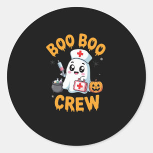 Boo Boo Crew Nurse Cute Ghost Halloween Nursing Es Classic Round Sticker