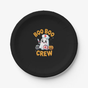 Boo Boo Crew Nurse Cute Ghost Halloween Nursing Es Paper Plate