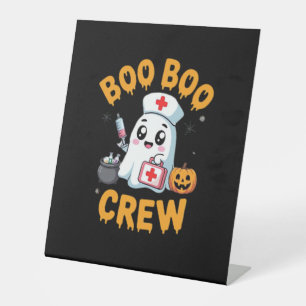 Boo Boo Crew Nurse Cute Ghost Halloween Nursing Es Pedestal Sign