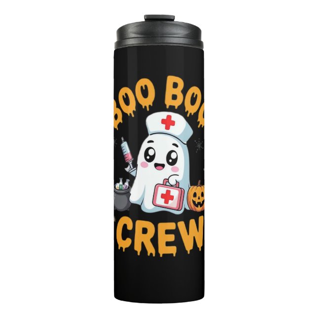 Boo Boo Crew Nurse Cute Ghost Halloween Nursing Es Thermal Tumbler (Front)