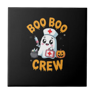 Boo Boo Crew Nurse Cute Ghost Halloween Nursing Es Tile