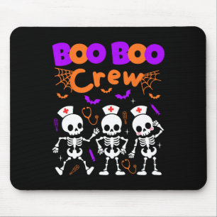 Boo Boo Crew Nurse Dancing Skeletons Halloween Ort Mouse Mat