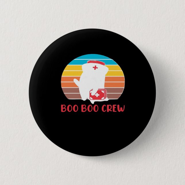 Boo Boo Crew Nurse Funny Ghost Halloween Classic T 6 Cm Round Badge (Front)