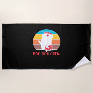 Boo Boo Crew Nurse Funny Ghost Halloween Classic T Beach Towel