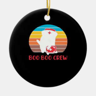 Boo Boo Crew Nurse Funny Ghost Halloween Classic T Ceramic Tree Decoration