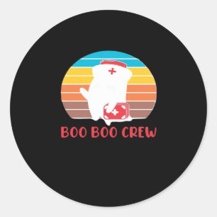 Boo Boo Crew Nurse Funny Ghost Halloween Classic T Classic Round Sticker
