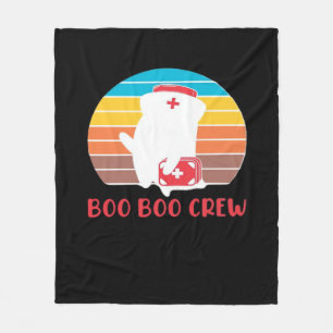 Boo Boo Crew Nurse Funny Ghost Halloween Classic T Fleece Blanket