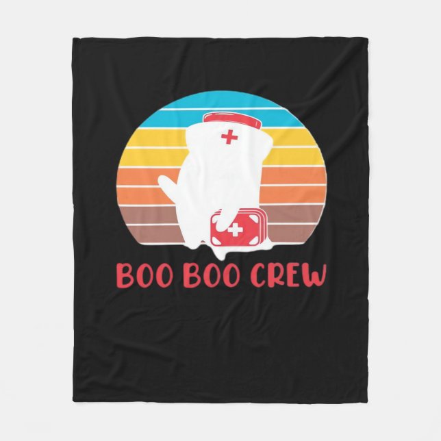 Boo Boo Crew Nurse Funny Ghost Halloween Classic T Fleece Blanket (Front)