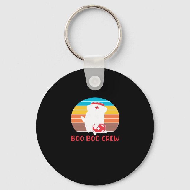 Boo Boo Crew Nurse Funny Ghost Halloween Classic T Key Ring (Front)