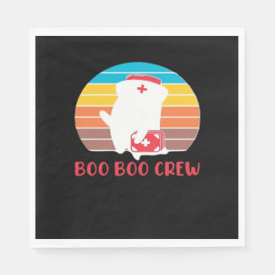 Boo Boo Crew Nurse Funny Ghost Halloween Classic T Napkin