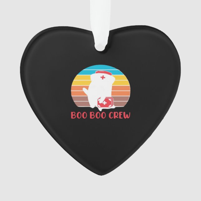 Boo Boo Crew Nurse Funny Ghost Halloween Classic T Ornament (Front)