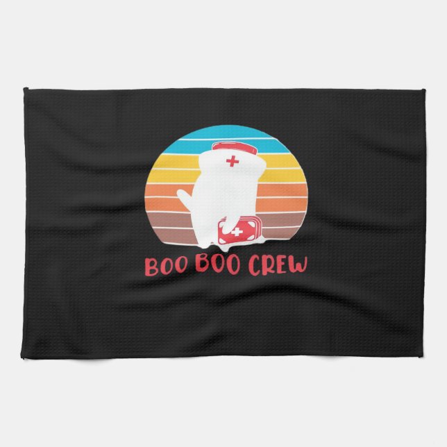 Boo Boo Crew Nurse Funny Ghost Halloween Classic T Tea Towel (Horizontal)