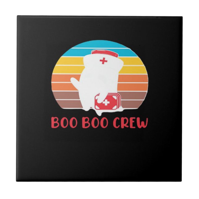 Boo Boo Crew Nurse Funny Ghost Halloween Classic T Tile (Front)