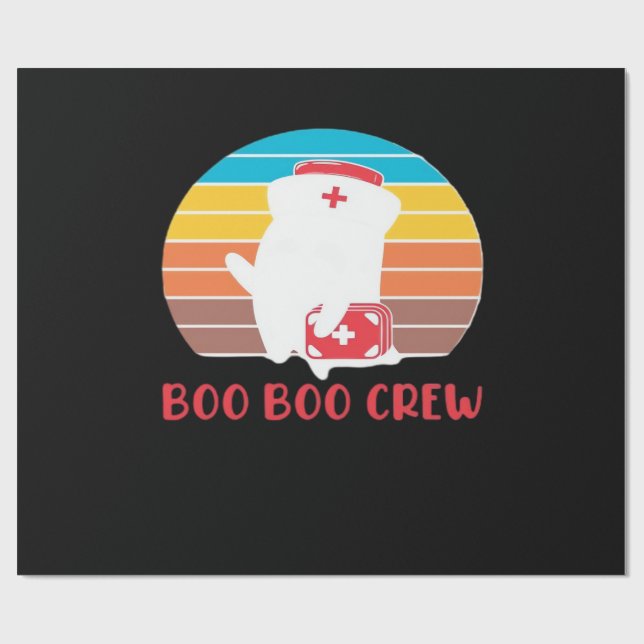 Boo Boo Crew Nurse Funny Ghost Halloween Classic T Wrapping Paper (Flat)