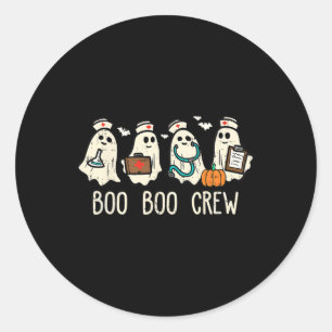 Boo Boo Crew Nurse Funny Ghost Women Halloween Cos Classic Round Sticker