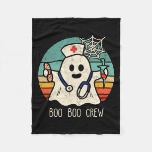 Boo Boo Crew Nurse Funny Ghost Women Halloween Cos Fleece Blanket