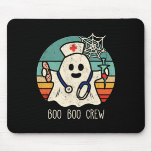 Boo Boo Crew Nurse Funny Ghost Women Halloween Cos Mouse Mat