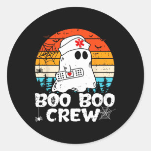 Boo Boo Crew Nurse Funny Ghost Women Halloween Nur Classic Round Sticker