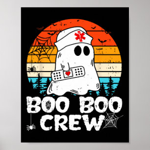 Boo Boo Crew Nurse Funny Ghost Women Halloween Nur Poster