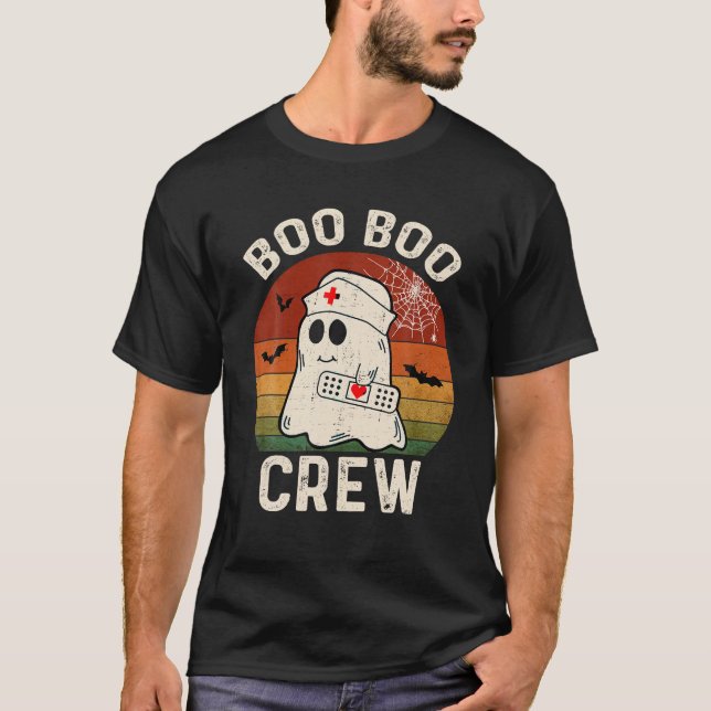 Boo Boo Crew Nurse Funny Ghost Women Halloween T-Shirt (Front)