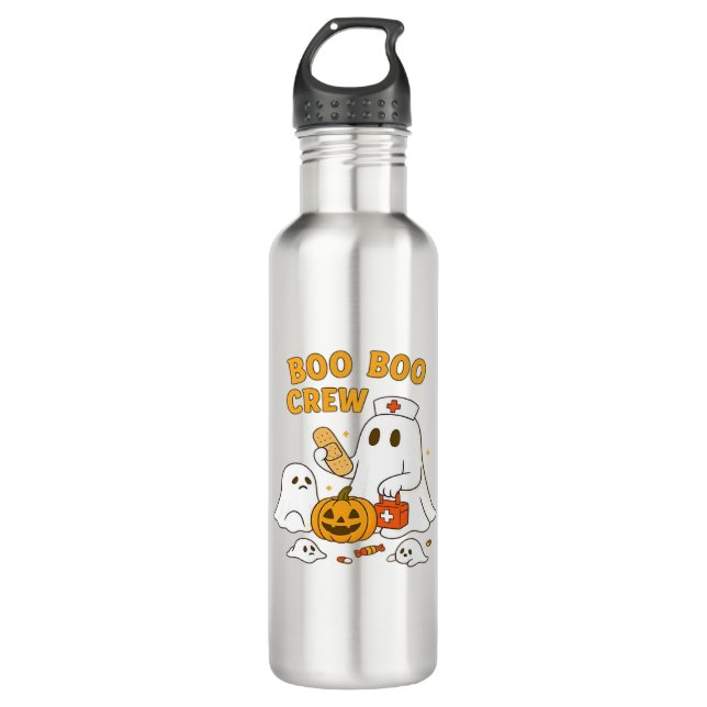 Boo Boo Crew Nurse Funny Halloween Ghost Nurse Gir 710 Ml Water Bottle (Front)