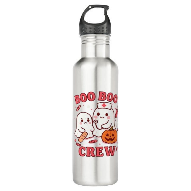 Boo Boo Crew Nurse Funny Halloween Ghost Nurse Gir 710 Ml Water Bottle (Front)