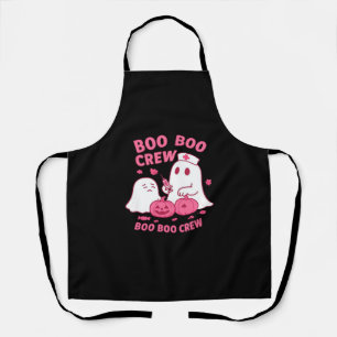 Boo Boo Crew Nurse Funny Halloween Ghost Nurse Gir Apron