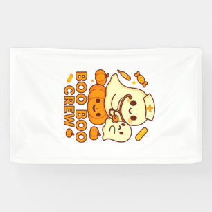 Boo Boo Crew Nurse Funny Halloween Ghost Nurse Gir Banner