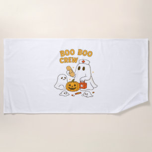 Boo Boo Crew Nurse Funny Halloween Ghost Nurse Gir Beach Towel