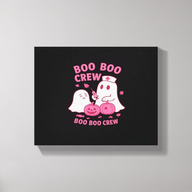Boo Boo Crew Nurse Funny Halloween Ghost Nurse Gir Canvas Print (Front)