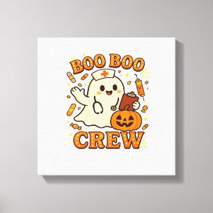 Boo Boo Crew Nurse Funny Halloween Ghost Nurse Gir Canvas Print