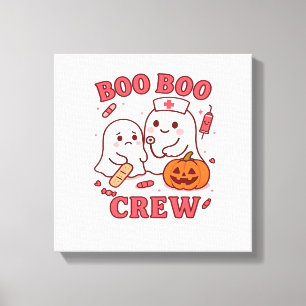 Boo Boo Crew Nurse Funny Halloween Ghost Nurse Gir Canvas Print