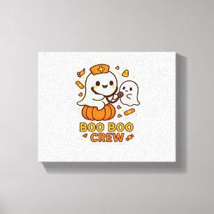 Boo Boo Crew Nurse Funny Halloween Ghost Nurse Gir Canvas Print