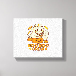 Boo Boo Crew Nurse Funny Halloween Ghost Nurse Gir Canvas Print