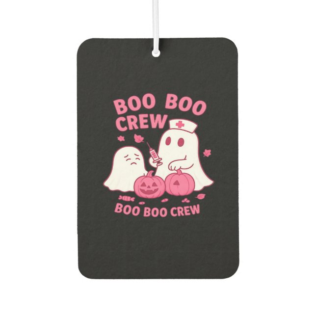 Boo Boo Crew Nurse Funny Halloween Ghost Nurse Gir Car Air Freshener (Front)
