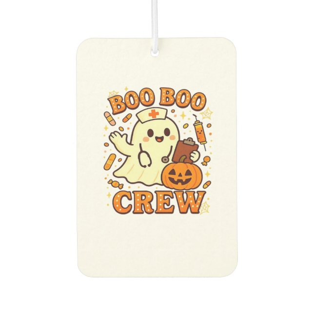 Boo Boo Crew Nurse Funny Halloween Ghost Nurse Gir Car Air Freshener (Front)