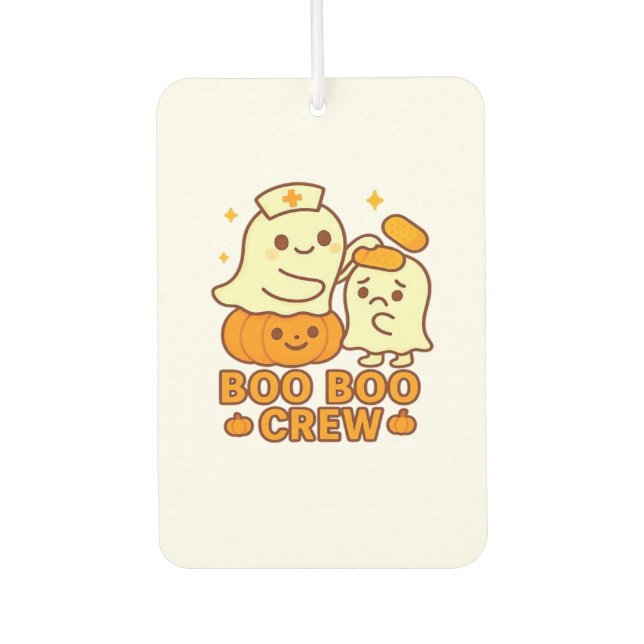 Boo Boo Crew Nurse Funny Halloween Ghost Nurse Gir Car Air Freshener (Front)