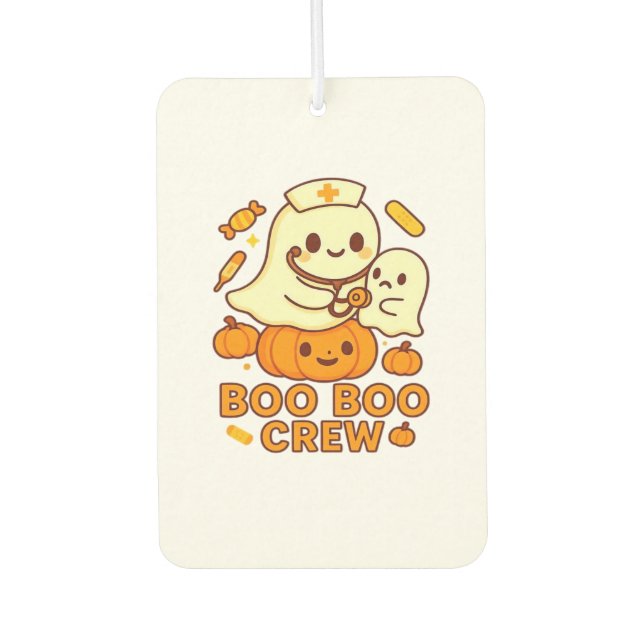 Boo Boo Crew Nurse Funny Halloween Ghost Nurse Gir Car Air Freshener (Front)