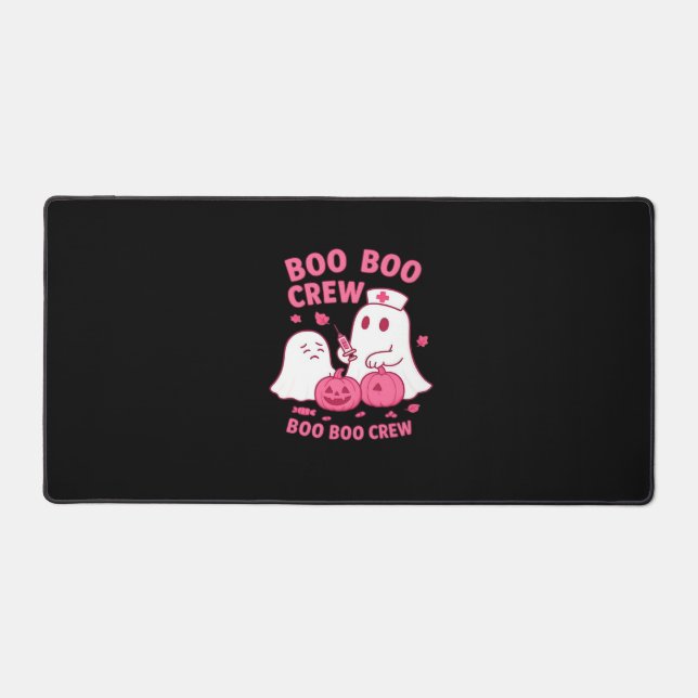 Boo Boo Crew Nurse Funny Halloween Ghost Nurse Gir Desk Mat (Front)