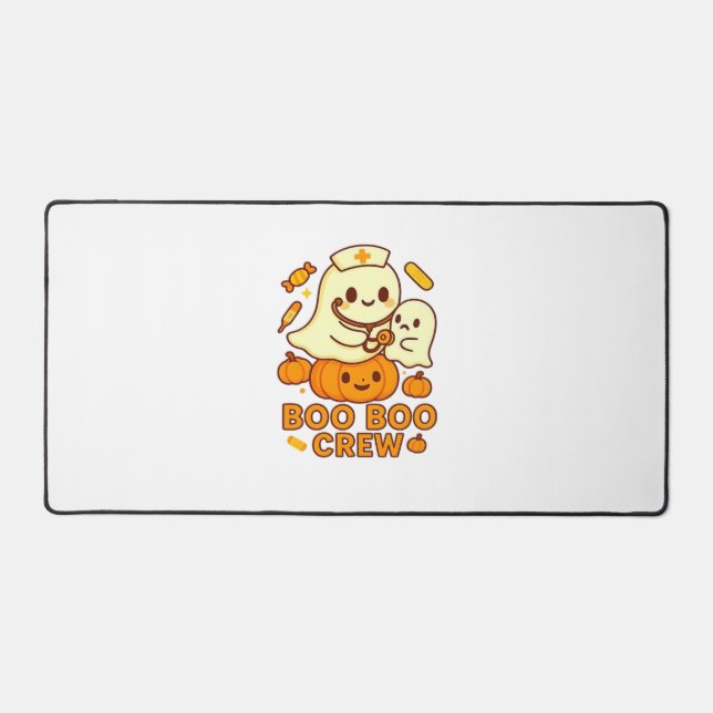 Boo Boo Crew Nurse Funny Halloween Ghost Nurse Gir Desk Mat (Front)