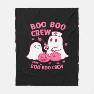 Boo Boo Crew Nurse Funny Halloween Ghost Nurse Gir Fleece Blanket