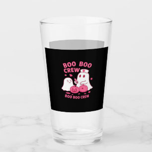 Boo Boo Crew Nurse Funny Halloween Ghost Nurse Gir Glass