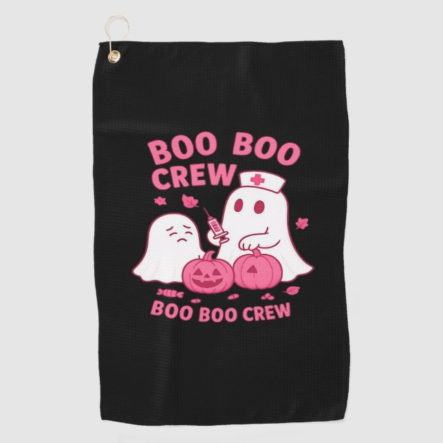 Boo Boo Crew Nurse Funny Halloween Ghost Nurse Gir Golf Towel (Front)