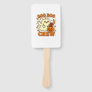 Boo Boo Crew Nurse Funny Halloween Ghost Nurse Gir Hand Fan
