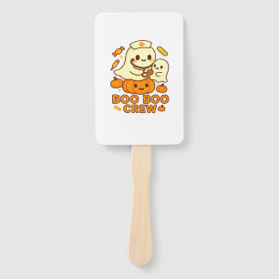 Boo Boo Crew Nurse Funny Halloween Ghost Nurse Gir Hand Fan